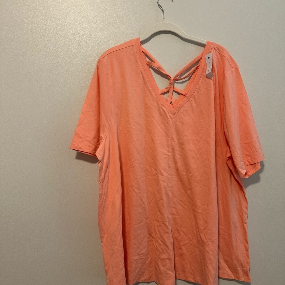 NEW Lane Bryant Peach V-Neck Women’s Top Size 22/24